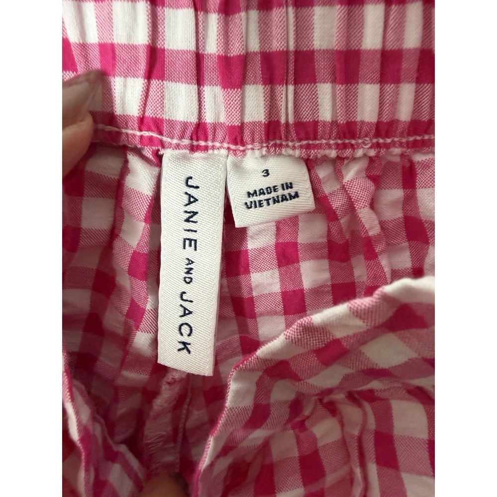 Janie and Jack Girls Pink Gingham Ruffle Shorts Size‎ 3 - Picture 2 of 3